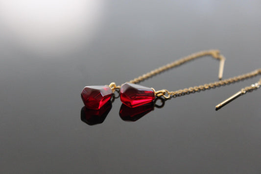 14K gold plated stainless steel, hypoallergic non tarnish jewelry  Pomegranate seed necklace and earrings,