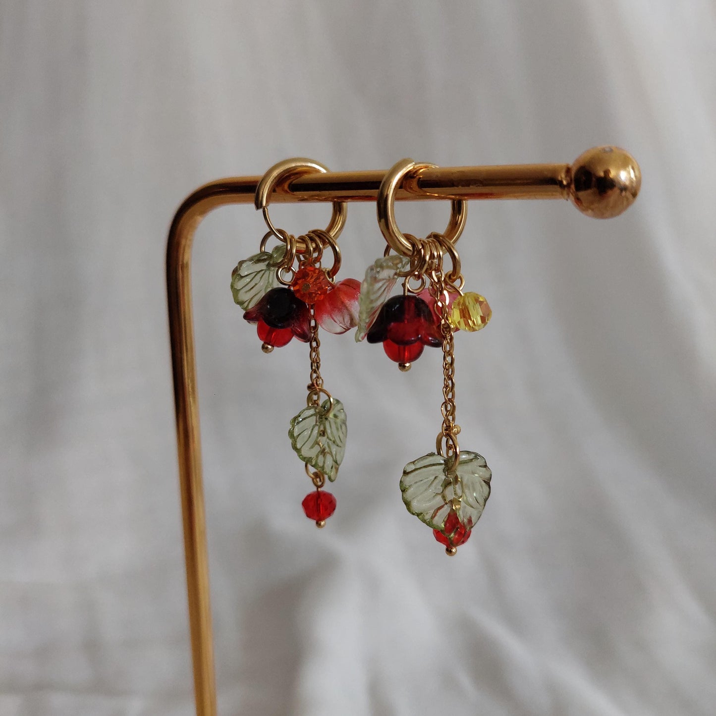 Hand-Made Glass Pumpkin Jewelry Set