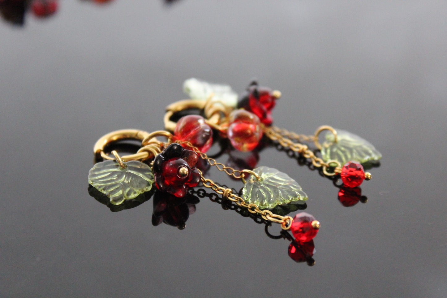 Hand-Made Glass Pumpkin Jewelry Set
