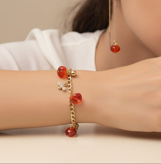 Pumpkin jewelry set with little bees