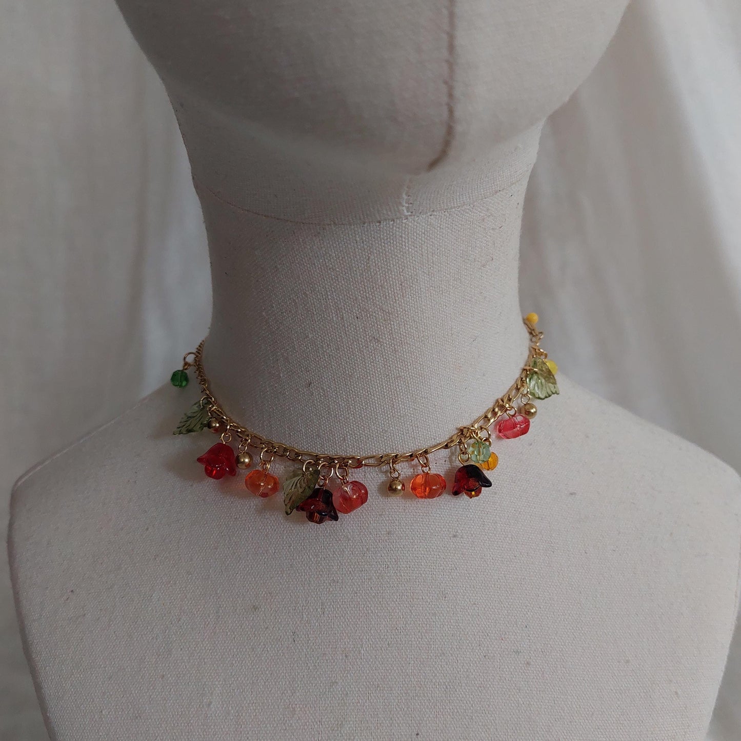 Hand-Made Glass Pumpkin Jewelry Set