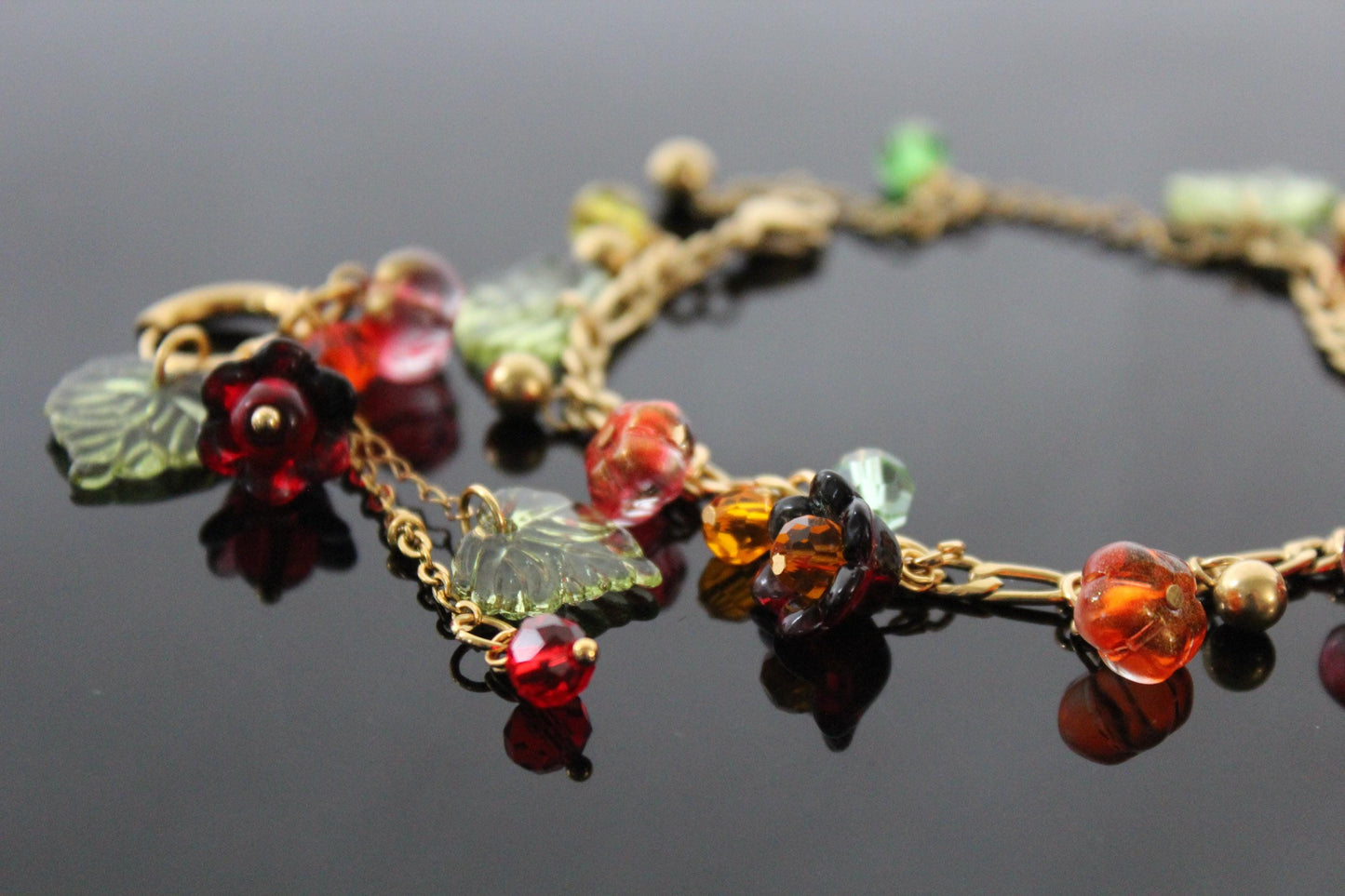 Hand-Made Glass Pumpkin Jewelry Set