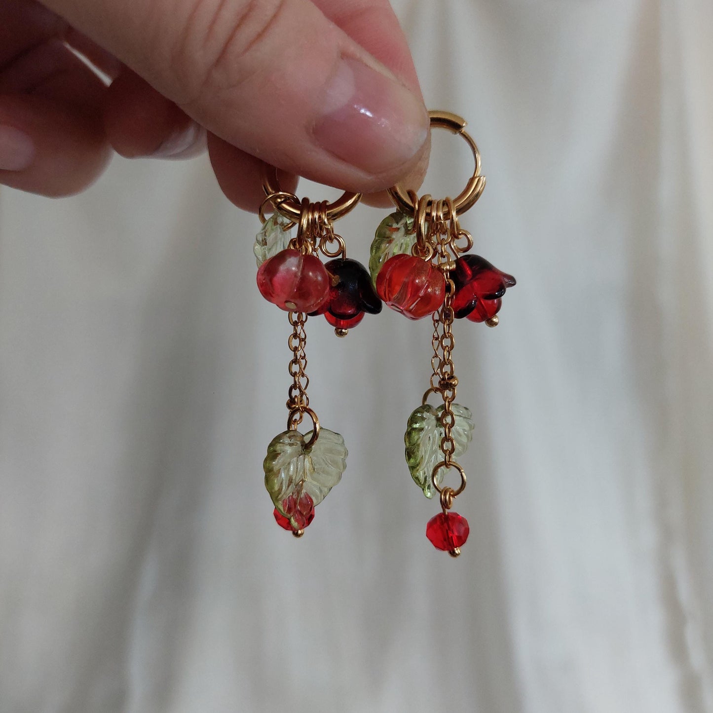 Hand-Made Glass Pumpkin Jewelry Set