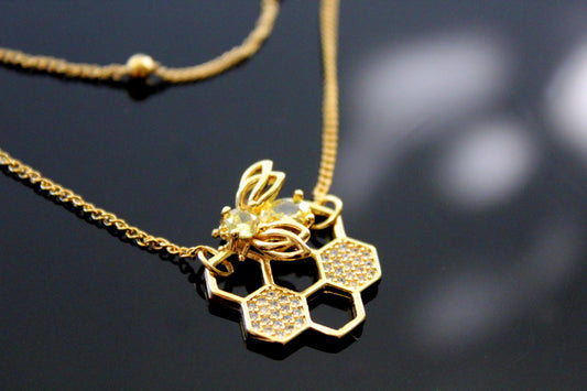 Bee  multilayer gold plated necklace