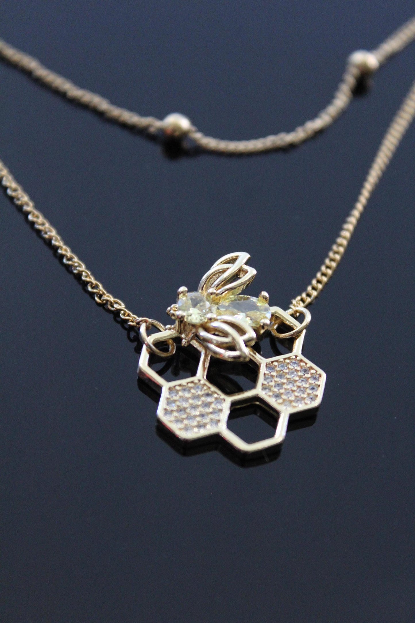 Bee  multilayer gold plated necklace