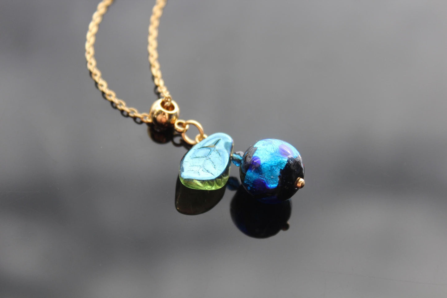 Handmade high quality glass blueberry jewelry with stainless steel parts