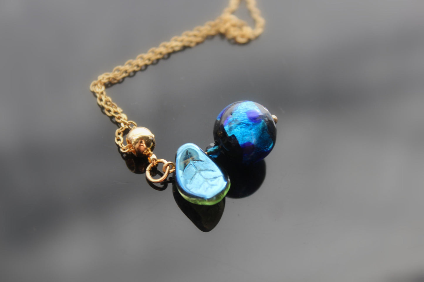 Handmade high quality glass blueberry jewelry with stainless steel parts
