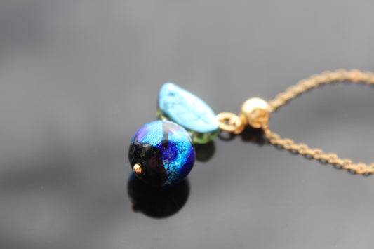 Handmade high quality glass blueberry jewelry with stainless steel parts