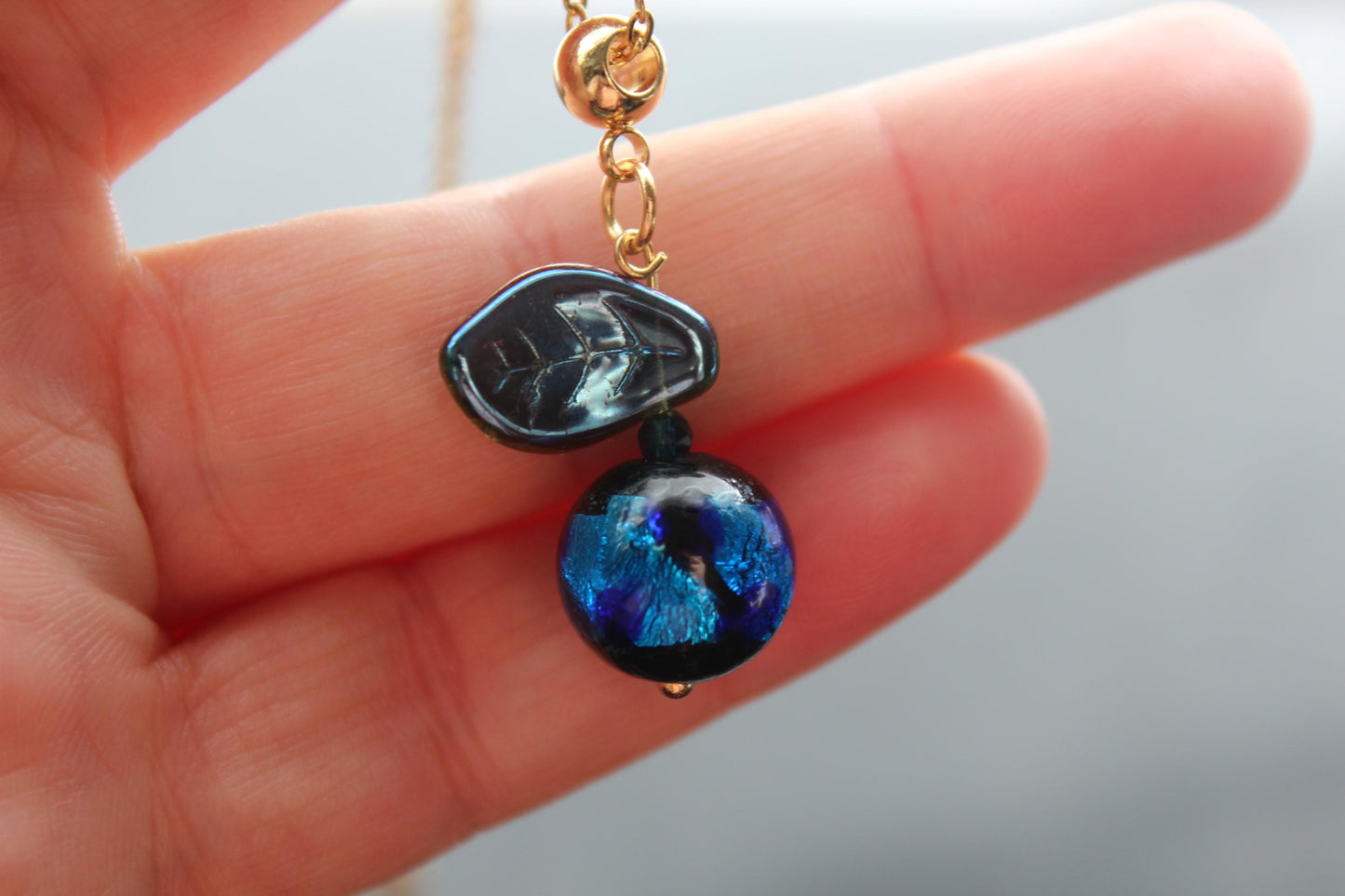 Handmade high quality glass blueberry jewelry with stainless steel parts