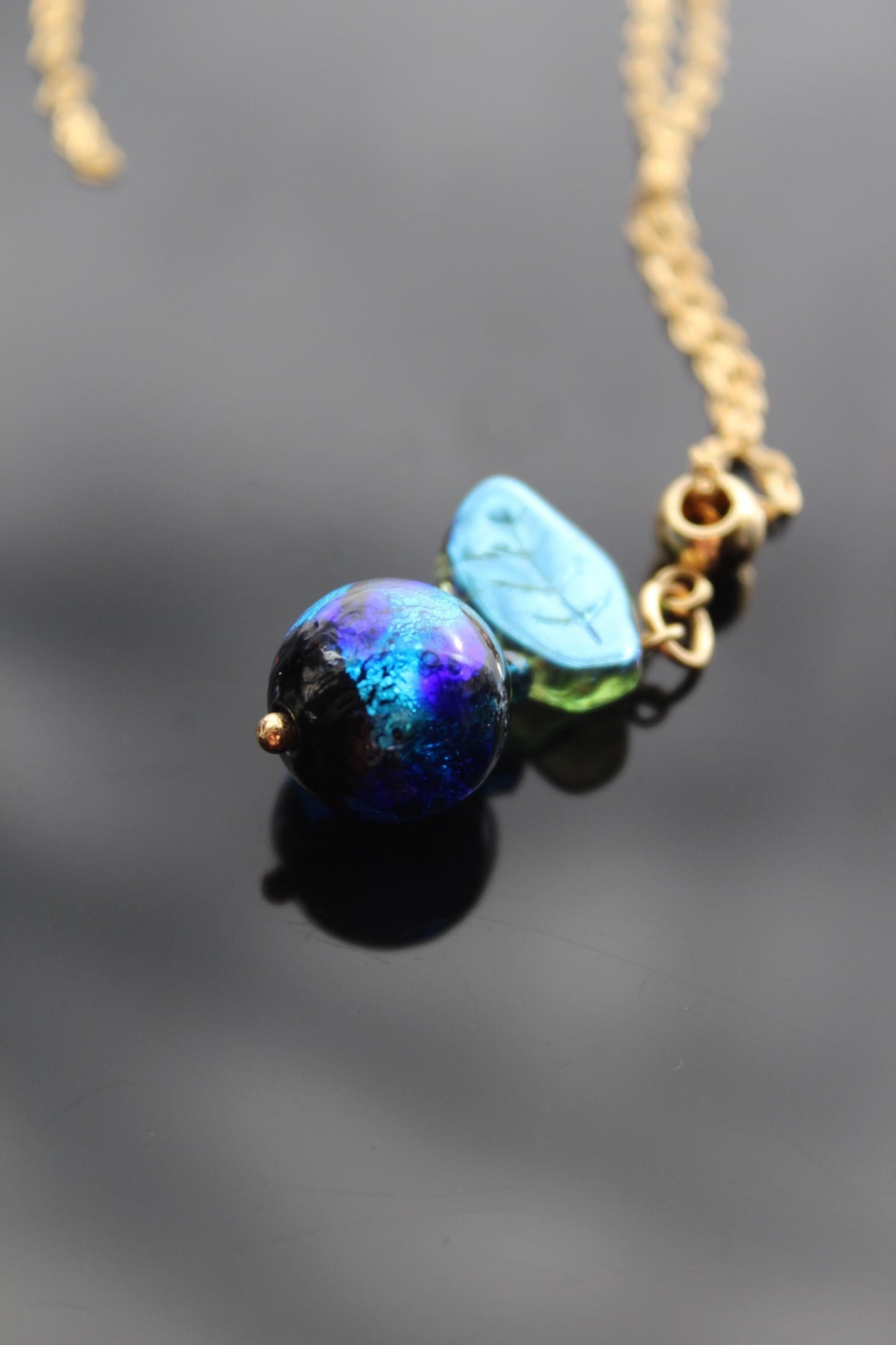 Handmade high quality glass blueberry jewelry with stainless steel parts