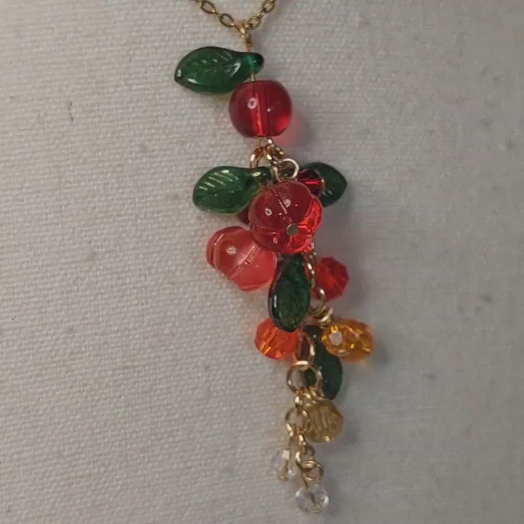 Glass pumpkin jewelry set
