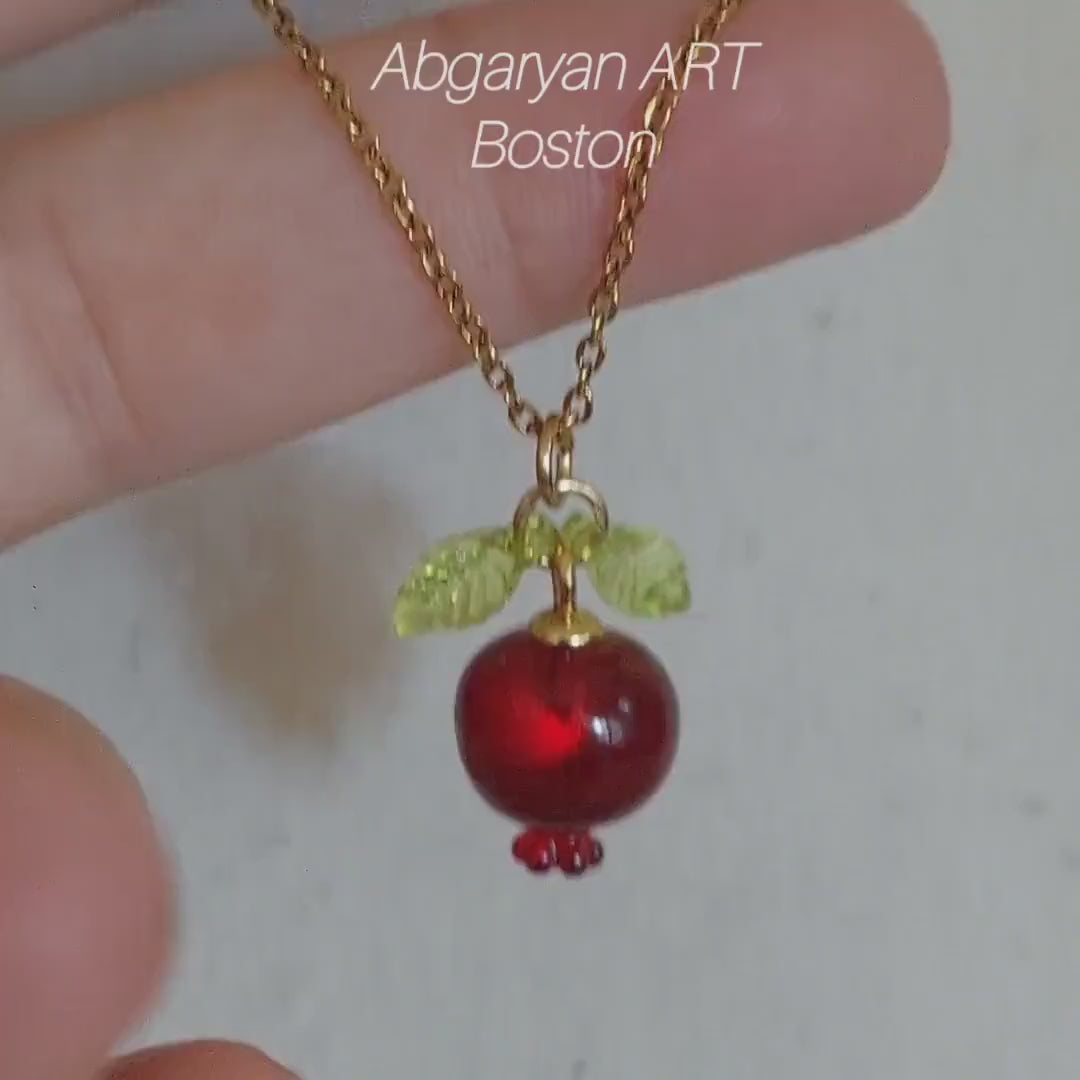 Pomegranate 18K gold plated stainless steel jewelry  set